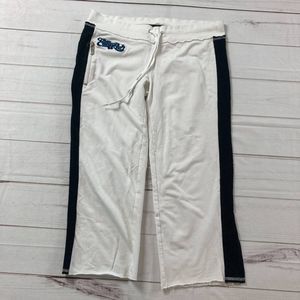 Ecko Red Womens Black White Drawstring Pockets Activewear Capri Pants Size M